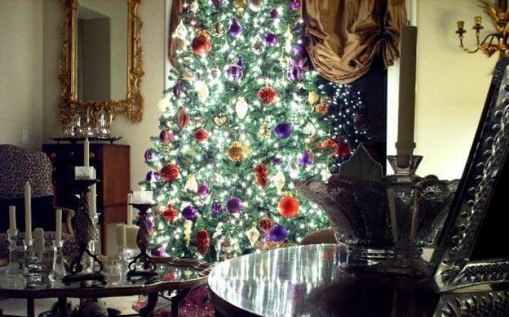 Украшение новогодней елки Как украсить белую маленькую елку